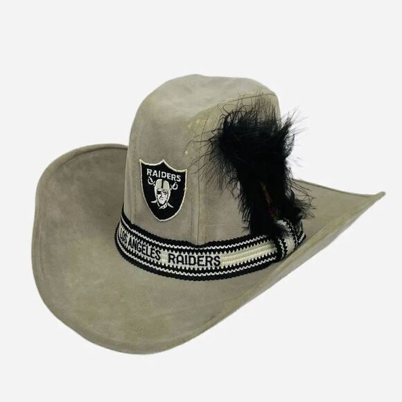 AJD Other - RARE Vintage 80s LOS ANGELES Raiders AJD Suede M Cowboy Western Embroidered Hat